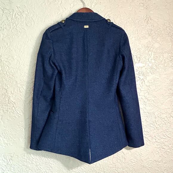7 For All Mankind XS Wool Blend Blue Double Breasted Button Down Blazer Jacket - Picture 2 of 16